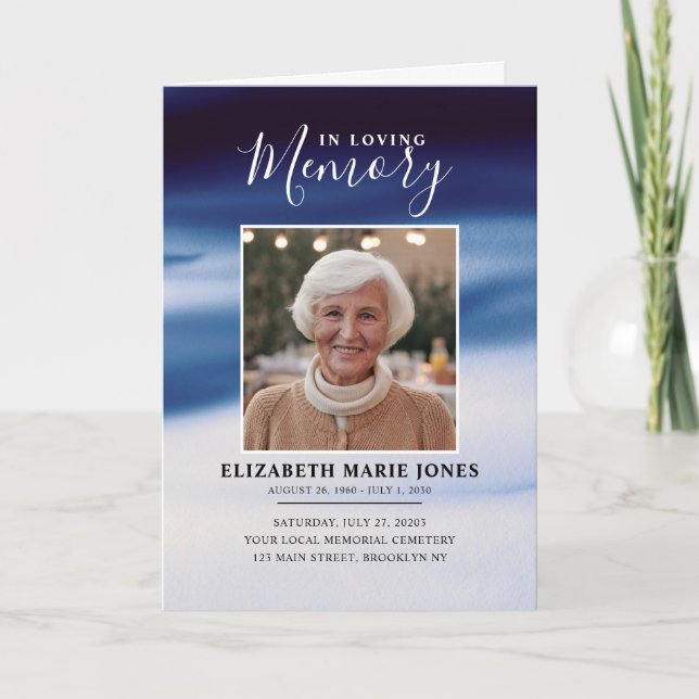 Programa Marinho Blue Photo Memorial Funeral Em Memória Ado (Frente)