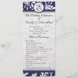Programa Marinho Damask Swirls Wedding Program