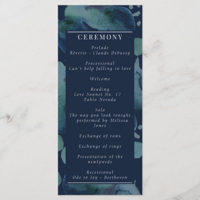 Programa Marinho Emerald Abstrato Watercolor (Frente)