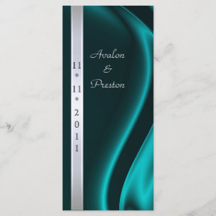 Programa Marquis Teal Silk Silver Weding Program