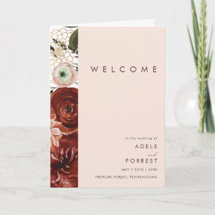 Programa Marsala Autumn Floral Casamento Dobrado por Blus
