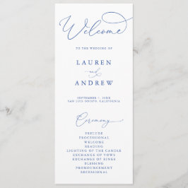 Programa Marselha Bleu & White Elegant Casamento Minimalist