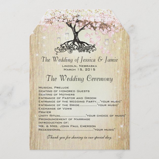 Programa Mason Jar Pink Rose Dourado Heart Leaf Tree (Frente)