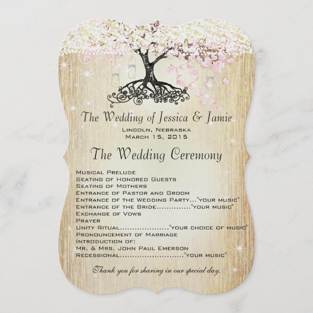 Programa Mason Jar Pink Rose Dourado Heart Leaf Tree (Frente)