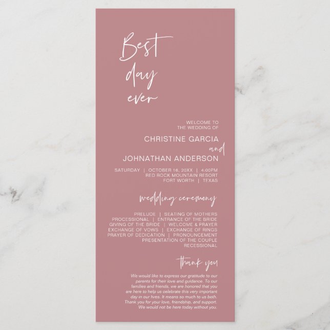 Programa Melhor dia de todos, Rosa de Dusty Casamento Moder (Frente)