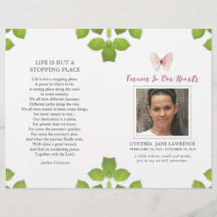 Programa memorável fúnebre da foto cor-de-rosa d