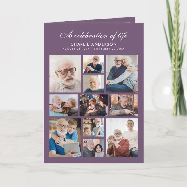 Programa Memorial/Funeral 14-Foto Dobrado Moderno (Frente)