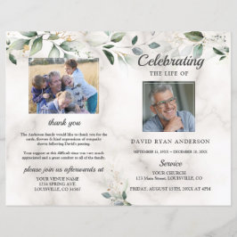 Programa Memorial Funeral Order Service Marble