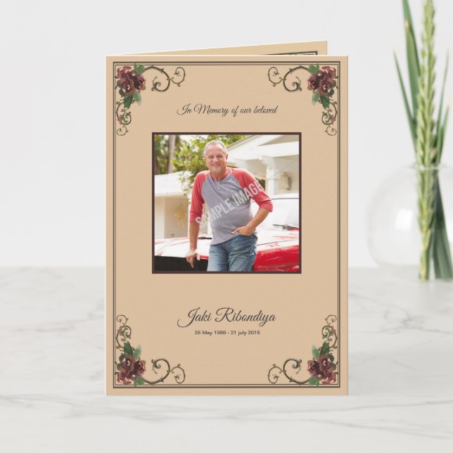 Programa Memorial Funeral Program Template (Frente)