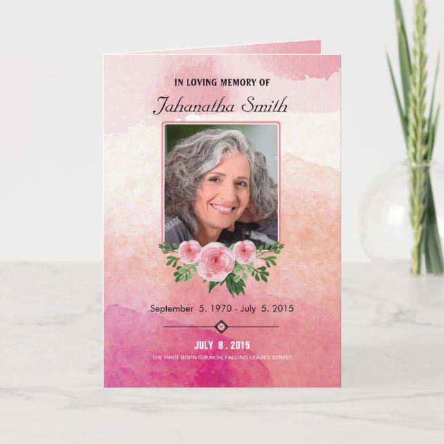 Programa Memorial Funeral Program Template (Frente)