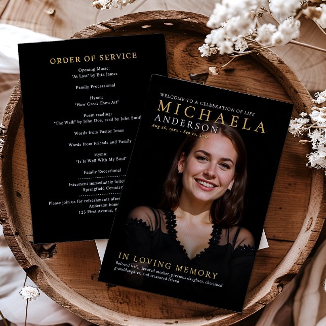 Programa Memorial Moderno / Funeral / Celebração da Vida (Criador carregado)