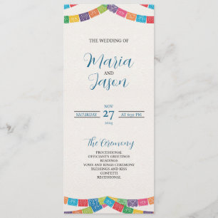 Programa Mexicano Papel Picado Elegante Casamento Boda Colo