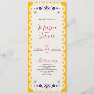 Programa Mexicano Papel Picado Yellow Nuestra Boda Wedding