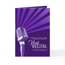 Microfone roxo vocal, recital noturno