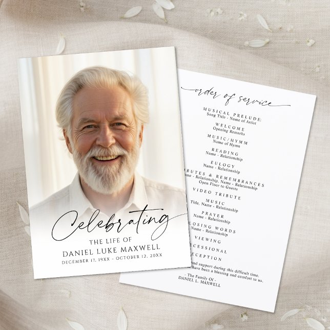 Programa Minimal Funeral Memorial Photo Celebration of Life (Criador carregado)