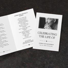 Programa Minimalist Celebration of Life Funeral Program