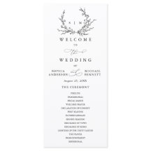 Minimalist Floral Line Art Wedding Program