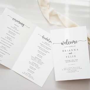 Programa Minimalista Caligrafia Prata Casamento Dobrado