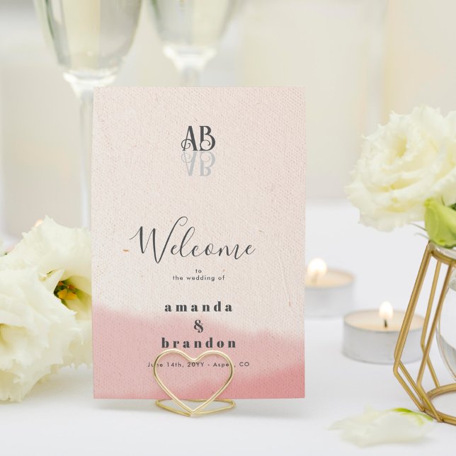 Programa Minimalista de Casamento de Blush Bloom B (Criador carregado)