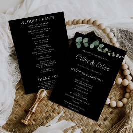Programa Minimalista de Casamento Negra Eucalyptus