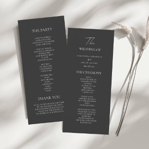 Programa Minimalista de Casamento Negro Elegante