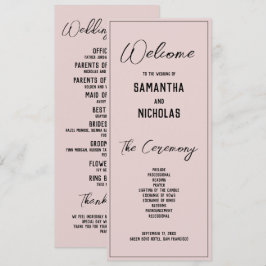 Programa Minimalista de Casamento Rosa Dusty