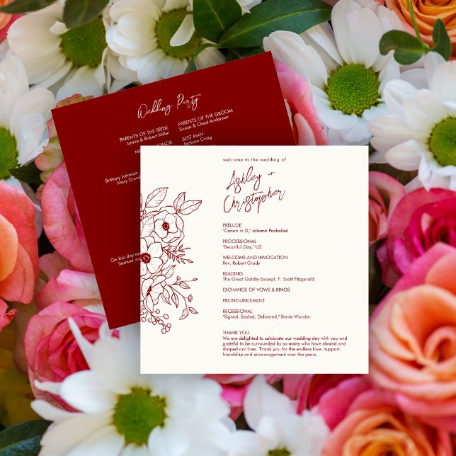 Programa Mínimo de Vermelho Botânico Floral em Casamento Br (Criador carregado)