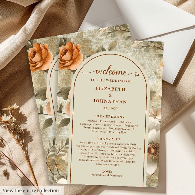 Programa Modern Boho Earthy Rusty Ivory Sage Floral Program (Modern Boho Earthy Ivory Sage Floral Program)