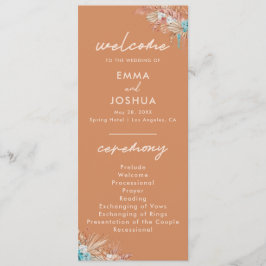 Programa Modern Boho Terracotta Wedding