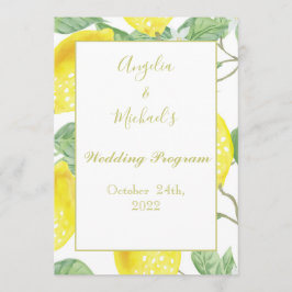 Programa Modern Dourada Lemon Wedding