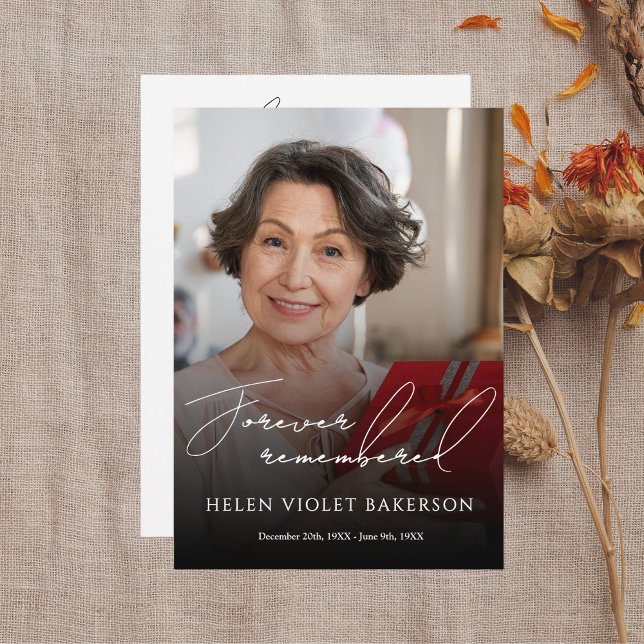 Programa Modern Elegant Script Photo Funeral Flat (Criador carregado)