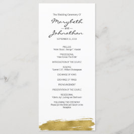 Programa Modern Faux Dourado de Casamento de Brush