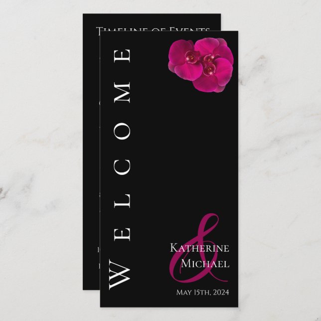 Programa Modern Fuchsia Orchids-Wedding- (Frente/Verso)