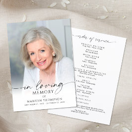 Programa Modern Funeral Memorial Photo In Loving Memory