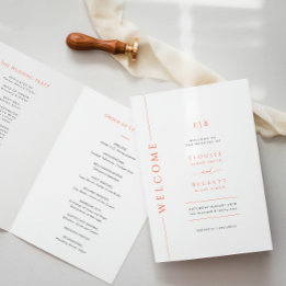 Programa Modern Orange Typografia Wedding