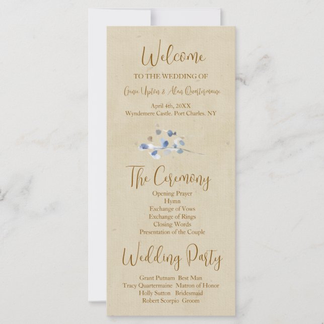 Programa Modern Pansy Wedding (Frente)