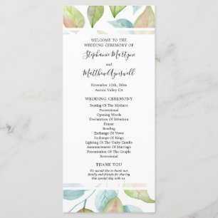 Programa Modern Watercolor Deixa A Cerimônia De Casamento D