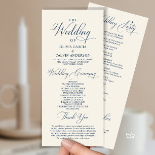 Programa Moderna Ordem de Cerimônia de Casamento Elegante e