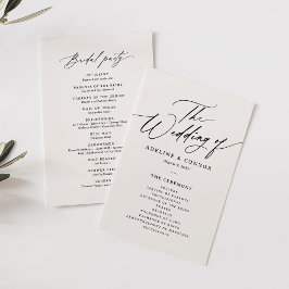 Programa Moderno de Casamento de Caligrafia Minima