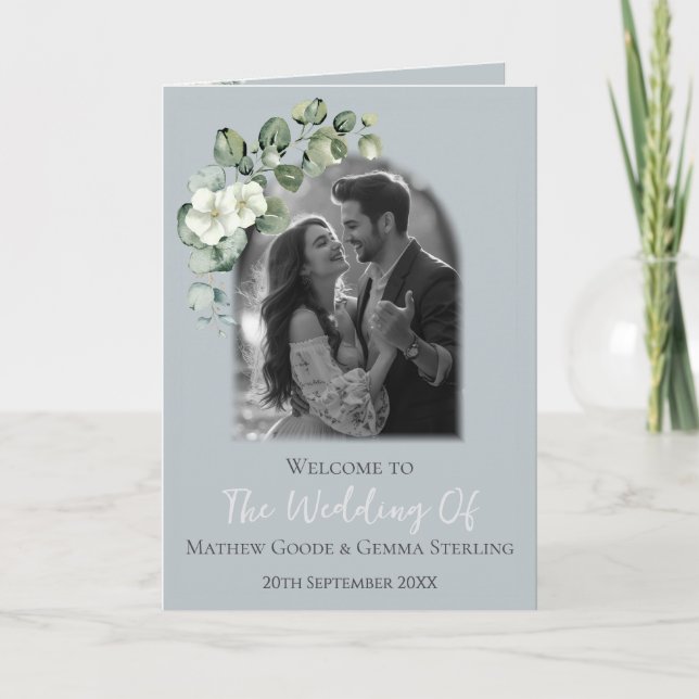 Programa Moderno de Casamento dobrado de Eucalyptu (Frente)