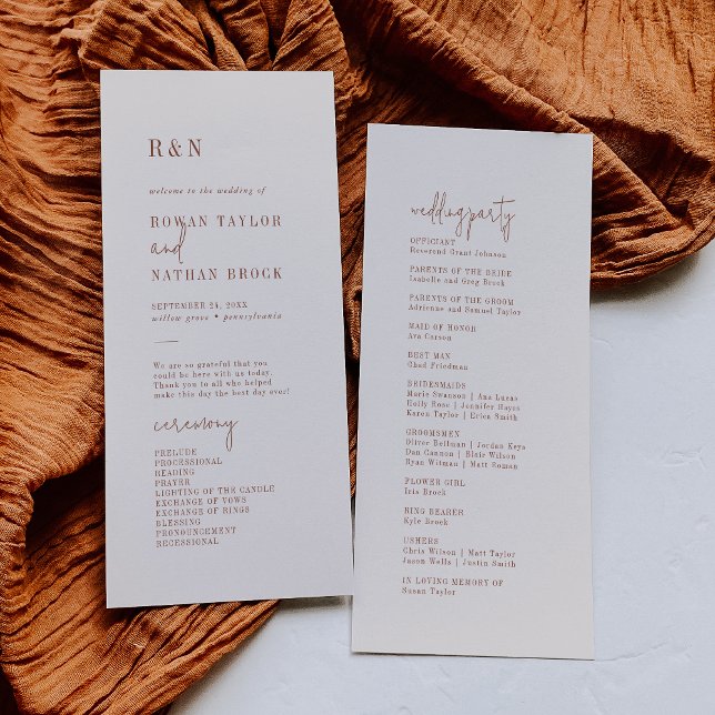Programa Moderno de Casamento Flat de Creme Chic B (Criador carregado)