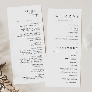 Programa Moderno de Casamento Minimalista