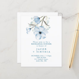 Programa Moderno Elegante de Casamento Azul com Ch