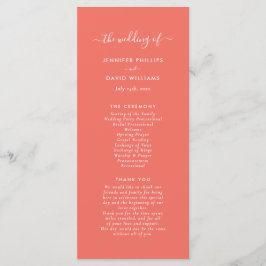 Programa Moderno Minimalista de Casamento Coral