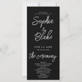Programa Moderno Minimalista de Casamento Negro