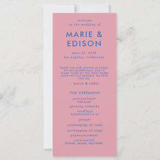 Programa Moderno Minimalista de Casamento Simples