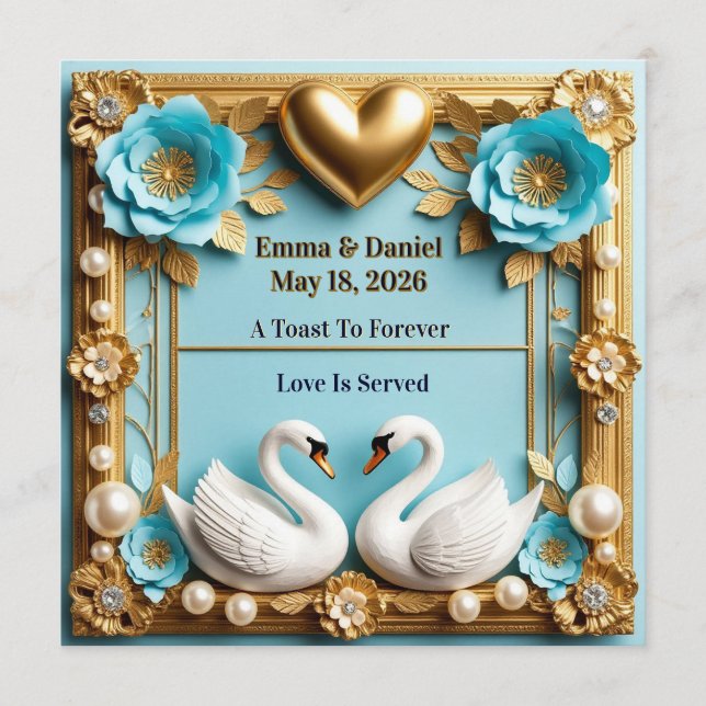 Programa Moldura de Casamento de Cisne Para Decoração de Ca (Frente)