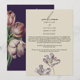 Programa Molody Watercolor Purple Tulips Casamento Itinerár