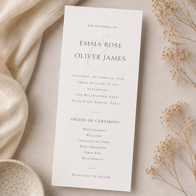 Programa Monograma Minimalista de Noiva em Marrom Cacau (Minimalist Cocoa Brown Wedding Monogram Program)