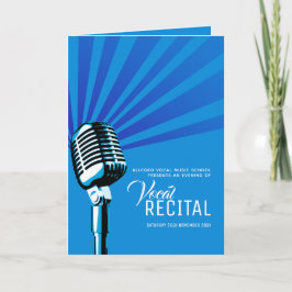 Programa Musical vocal, recital à noite, microfone azul